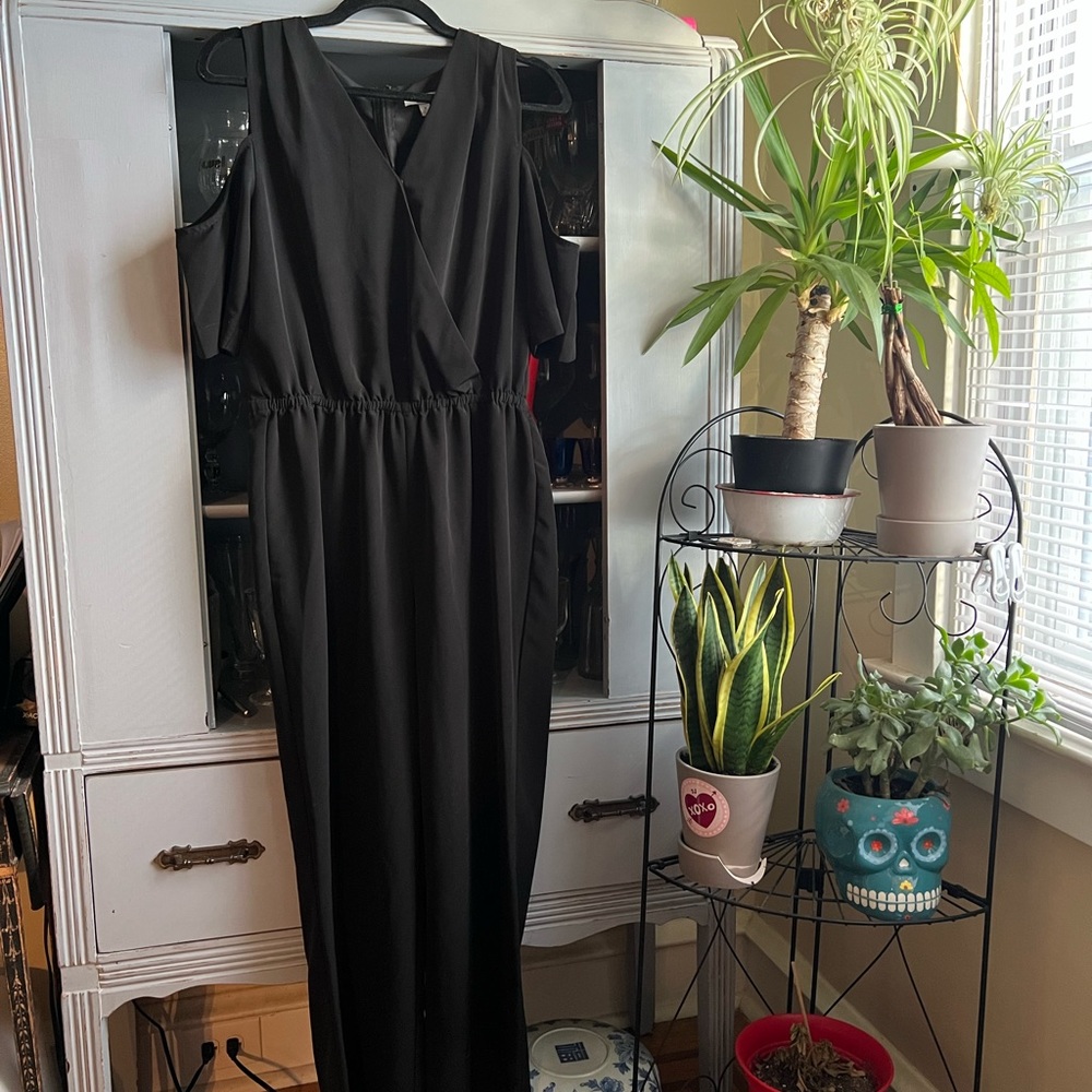 Halston Cold Shoulder Jumpsuit